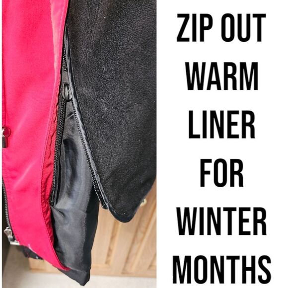 NAUTICA PLUS SIZE Maroon & Black Hooded Zip InLiner Waterproof Jacket Size 2X 3X - Picture 10 of 16